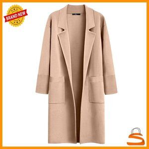 Oversized Long Cardigan Sweater Dressy Cozy Trench Coatigan Winter Chic